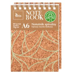 Kołonotatnik A6 80k kratka oprawa korkowa 70g. KB0