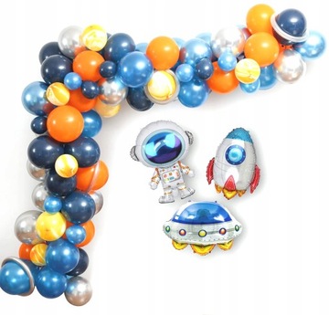 ZESTAW BALONY KOSMOS ASTRONAUTA GIRLANDA SPACE