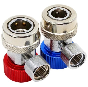 2 РЕГУЛИРУЕМЫХ БЫСТРОРАЗЪЕМНЫХ РАЗЪЕМА AC R134A ДЛЯ АВТОМОБИЛЬНОГО АДАПТЕРА КОНДИЦИОНЕРА ВОЗДУХА