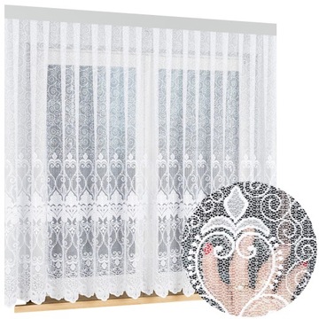 ZASŁONA FIRANA GOTOWA ŻAKARDOWA NA TAŚMIE BEZ PRASOWANIA 300x170