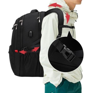 Повседневный модный дорожный рюкзак для бизнес-школы, черный, 18,4 дюйма, USB HDeye