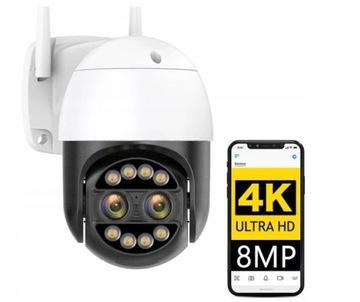 ZEWNĘTRZNA OBROTOWA KAMERA IP WIFI 8MP 8X 4K ZOOM