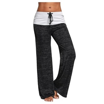 Spodnie damskie Sznurowane spodnie z szerokimi nogawkami Casual Loose Gym Running Yoga, S