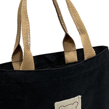 Женская парусиновая сумка Прочная стильная сумка через плечо для поездок в школу, черная