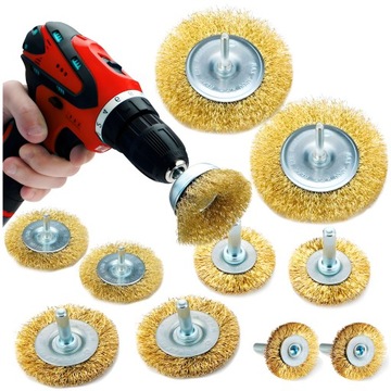 ПРОВОЛОЧНЫЕ ЩЕТКИ ДЛЯ ДРЕЛЬ, ОТВЕРТКИ, СТАЛЬ, МЕТАЛЛ, ДЕРЕВО, НАБОР ИЗ 5 ЩЕТОК