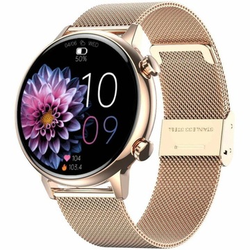 SMARTWATCH ZEGAREK DAMSKI Z BRANSOLETĄ FUNKCJĄ PROWADZENIA ROZMÓW PL