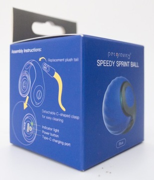 БЕГУЩИЙ МЯЧ ДЛЯ КОШКИ СО СВЕТОДИОДНОЙ ВИБРАЦИЕЙ PETGRAVITY USB ИГРУШКА С ПЕРЬЯМИ