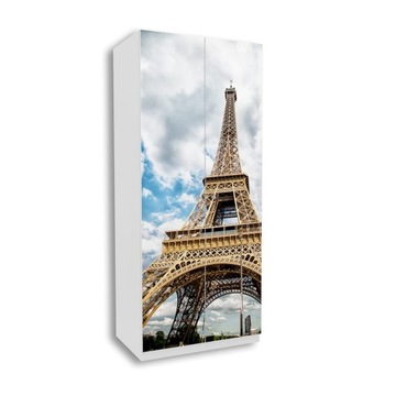 SZAFA DWUDRZWIOWA BIAŁA Z NADRUKIEM 80 CM TOWER PREMIUM 190 cm wysokość