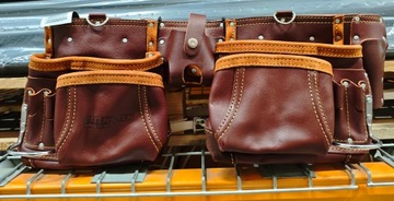 Ремень для кровельного инструмента, воловья кожа, 11 карманов, кобура с ручкой.