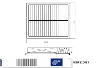 FILTR VZDUCHU BMW I8 I12 I15 1.5H 03.14-06.20 BLUE PRINT