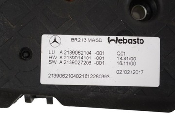 MERCEDES W213 MOTOR STŘEŠNÍHO OKNA A2139062104 TŘÍDA E 2017 RHD