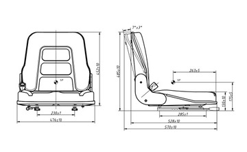 СИДЕНЬЕ ОПЕРАТОРА С РЕМНЕМ УНИВЕРСАЛЬНЫЙ ВИЛОЧНЫЙ ПОГРУЗЧИК 330 мм
