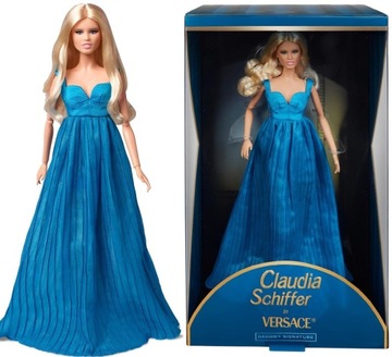 Lalka kolekcjonerska Barbie Signature Claudia Schiffer Versace HCB94 platyn