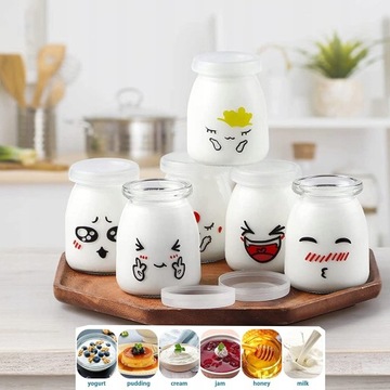Бутылка Стеклянная банка для йогурта Pudding 150мл 6шт