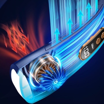 ПОРТАТИВНЫЙ ШЕЙНЫЙ ВЕНТИЛЯТОР КОНДИЦИОНЕР 1800 мАч USB + ОСВЕЩЕНИЕ