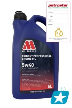 MILLERS OILS TRIDENT PROFESSIONAL 5W40 5L