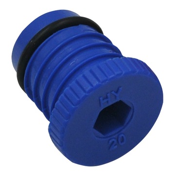 KOREK SKRĘCANY DO PRÓB SZCZELNOŚCI RURY PEX 16 X 2 NIEBIESKI 16MM O RING