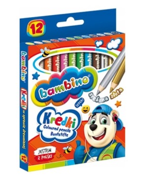 Bambino Кольорові олівці товсті 12 кольорів круглі