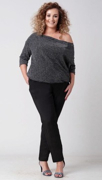 Элегантный СЛЕГКА БЛЕСТЯЩИЙ комбинезон НА СВАДЬБУ размера плюс (44-54) 50 5XL