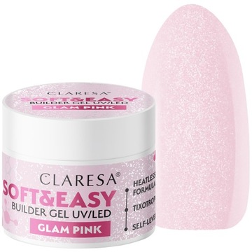 Claresa Żel budujący SOFT&EASY glam pink 45g