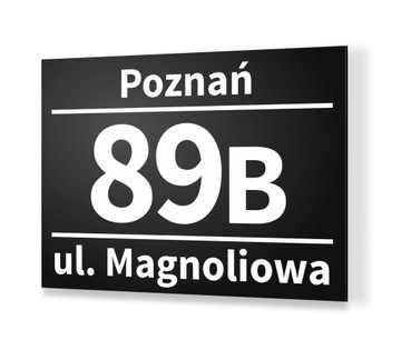 Tabliczka tablica ADRESOWA BLACK MAT Nr domu 30x40