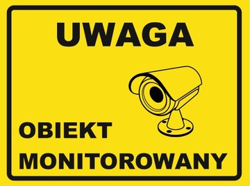 Naklejka OBIEKT MONITOROWANY monitoring 26x20 cm