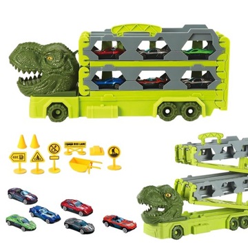 POJAZDY CIĘŻAROWE TRANSPORTEM ZESTAW DINOZAURÓW ZABAWEK DLA DZIECI