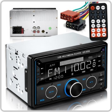 Radio samochodowe 2DIN Bluetooth USB SD AUX MP3 LCD RGB pilot 2 - DINOWE | thumb 1