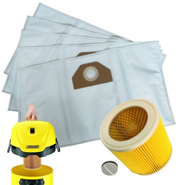 5x WORKI FILTR DO ODKURZACZA KARCHER MV3 WD3 4001