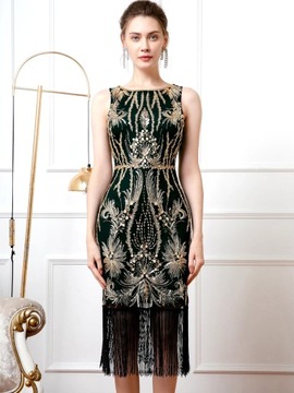 SUKIENKA CEKINOWA GATSBY LATA 20 SYLWESTER CZARNA PLUS SIZE M