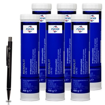 6 x FUCHS RENOLIT UNI 42 - PLASTYCZNY SMAR LITOWY NLGI 2 400g DYSTRYBUTOR
