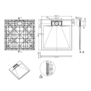 ДУШЕВОЙ ПОДДОН КВАДРАТНЫЙ КАМЕНЬ SLIM MIKO БЕЛЫЙ 80x80 CM