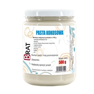Pasta Kokosowa 500g MUS KOKOSOWY 100% NATURALNY