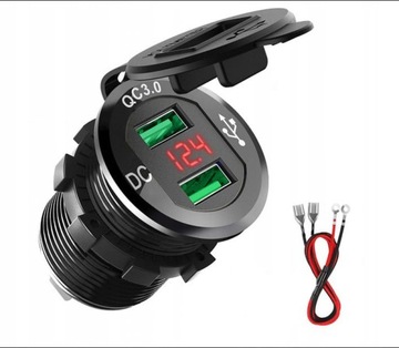 Gniazdo zapalniczki 2xUSB MC3084G Quick Charge 3.0
