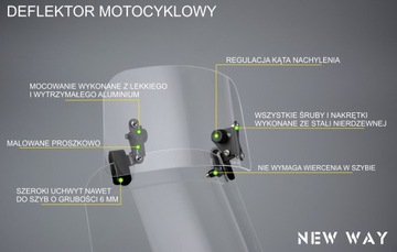 Универсальный дефлектор для мотоцикла 30х10см NEW WAY