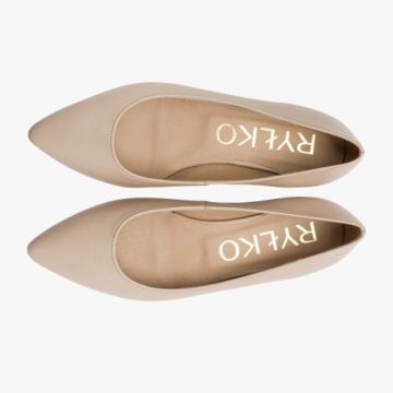 RYŁKO бежевые кожаные женские балетки 36