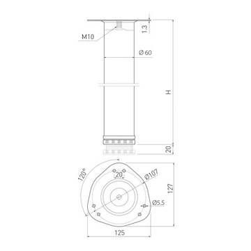 МАТОВО-ЧЕРНЫЕ НОЖКИ НАСТОЛЬНОГО СТОЛА, РЕГУЛИРУЕМЫЕ, ВЫСОТА 710ММ, 4 ШТ., СВЕРХВЫЕ
