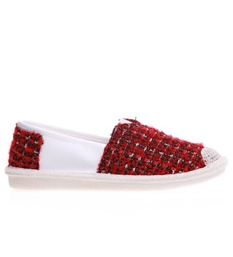 Wsuwane buty damskie balerinki espadryle z miękkiej tkaniny 15677 37