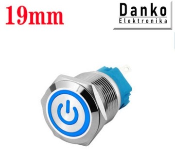 Przycisk przełącznik 19mm podświetlany LED 230V mo