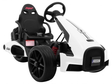 Gokart na akumulator Bolid XR-1 dla dzieci Biały + Regulowana kierownica