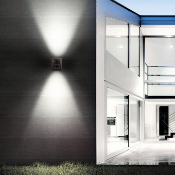 LAMPA SOLARNA KINKIET ZEWNĘTRZNE OŚWIETLENIE DOMU NA OGRODZENIE PŁOT TARAS