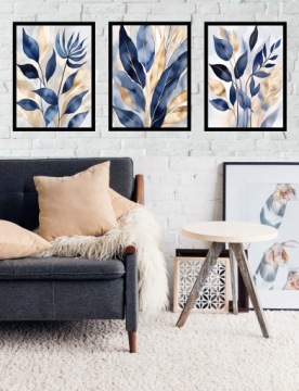 30x40 SET картины в рамках плакаты рама листает цветы природа салон бохо