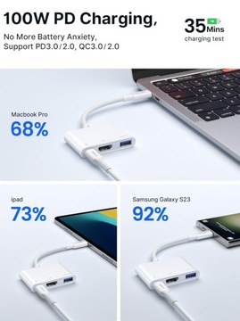 Адаптер 3-в-1 HUB USB-C + USB + HDMI 4K STEAM DECK