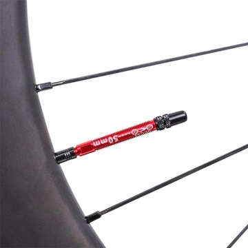 Valve, Designed for Tubeless Tires, Aluminum Stem Nut, Valve Core 50mm Red