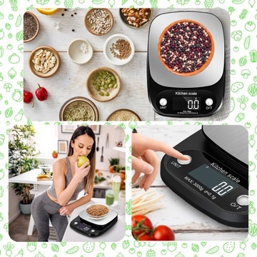 ЭЛЕКТРОННЫЕ ТОЧНЫЕ КУХОННЫЕ ВЕСЫ 10 кг/1 г ЖК-дисплей