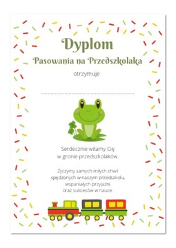 Dyplom A4 PASOWANIE na przedszkolaka ŻABKI