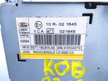РАДИО FORD MONDEO MK3 5S7T18C815AE 6000CD