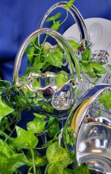КОРЗИНА СЕРЕБРЯНАЯ РАКУШКА МАЛЕНЬКАЯ КРЫШКА ДЛЯ ЦВЕТОЧНОГО ГОРШКА