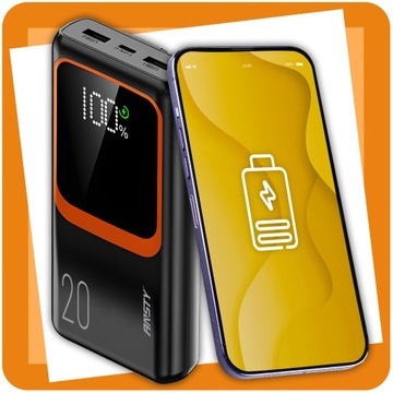 POWERBANK ANSTY 20000 мАч 22,5 Вт 3xUSB USB-C QC PD