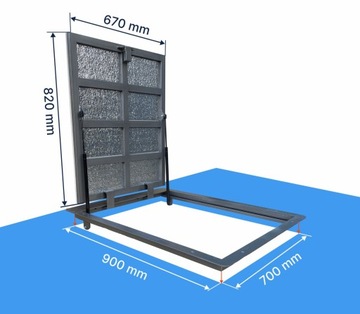 Люк для осмотра пола в подвале 90 x 70 см